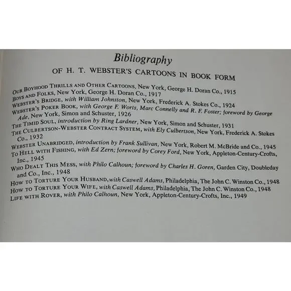 Vintage 1953 THE BEST OF H. T. WEBSTER A MEMORIAL COLLECTION BOOK 1ST Printing - Picture 9 of 9